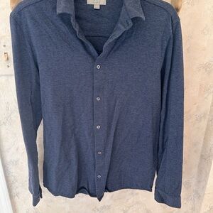 COS Men's Navy Casual Button Down Shirt